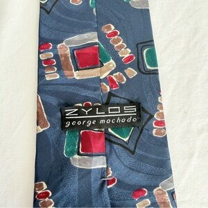 Vintage George Machado Zylos Silk Necktie Abstract Retro 90s Italian Silk